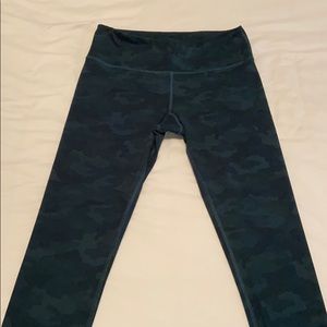 Green camo yoga pants